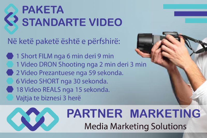 Paketa Standarte video nga Partner Marketing, Sherbime me dron, Video 4K me dron, 4K Drone Video, Filmime me dron, Video ajrore me dron, Xhirime me dron, Prodhim video me dron, Xhirime FPV me dron, Pamje nga ajri me dron
